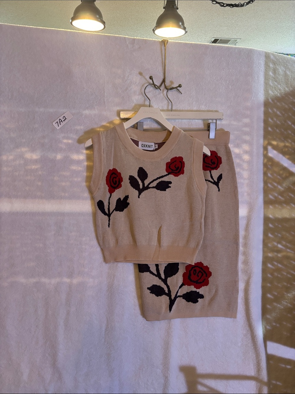 OXKNIT medium rose 2 piece set NWT - Picture 2 of 8